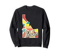 Diseño Retro Colorido del Estado de Idaho Sudadera