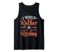 Diseño Retro con Texto en inglés I Would Rather Be Riding Horse Lover Camiseta sin Mangas
