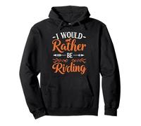 Diseño Retro con Texto en inglés I Would Rather Be Riding Horse Lover Sudadera con Capucha