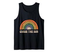 Diseño retro de arcoíris Chase the Sun Camiseta sin Mangas