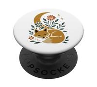 Diseño retro de aventura nocturna de caravana y bosque PopSockets PopGrip Adhesivo