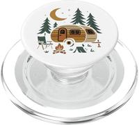 Diseño retro de aventura nocturna de caravana y bosque PopSockets PopGrip para MagSafe
