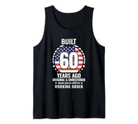Diseño Retro de Bandera Estadounidense Vintage de 60 cumpleaños Camiseta sin Mangas