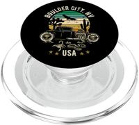 Diseño Retro de Boulder City, Nevada, EE. UU., Hotrod, Estilo Desierto y Puesta de Sol PopSockets PopGrip para MagSafe
