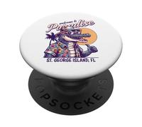 Diseño Retro de caimanes de St George Island Florida Paradise PopSockets PopGrip Adhesivo