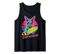 Diseño Retro de Conejito de Surf The Legend, Color neón Camiseta sin Mangas