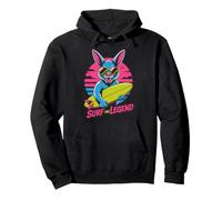 Diseño Retro de Conejito de Surf The Legend, Color neón Sudadera con Capucha