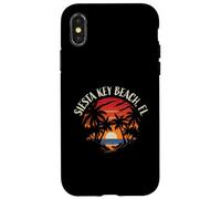 Diseño Retro de Estilo Atardecer en Siesta Key Beach, Florida, EE. UU. Carcasa para iPhone X/XS