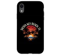 Diseño Retro de Estilo Atardecer en Siesta Key Beach, Florida, EE. UU. Carcasa para iPhone XR