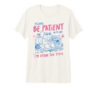 Diseño Retro de Gato de los años 90 con Texto en inglés Please Be Patient with Me Camiseta Premium