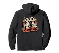 Diseño retro de God Makes Everything Better con motivos florales Sudadera con Capucha