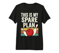 Diseño Retro de Humor Bowling con Bola y Bolos Vintage Camiseta Premium