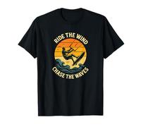 Diseño retro de kitesurf - Ride the Wind Chase the Waves Camiseta