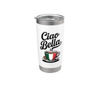 Diseño retro de la bandera del café italiano Ciao Bella Vaso térmico de acero inoxidable de doble pared