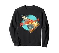 Diseño Retro de Miami Beach Sunset Miami Beach FL Sudadera