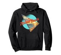 Diseño Retro de Miami Beach Sunset Miami Beach FL Sudadera con Capucha