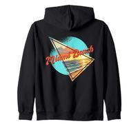 Diseño Retro de Miami Beach Sunset Miami Beach FL Sudadera con Capucha