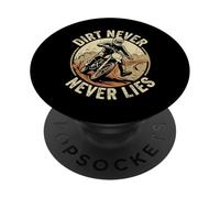 Diseño Retro de Motocross con piloto en Curva PopSockets PopGrip Adhesivo