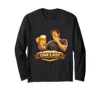 Diseño Retro de One Last Beer Night Manga Larga
