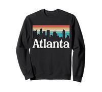 Diseño Retro de Paisaje Urbano con Silueta de Atardecer y Horizonte de Atlanta Sudadera