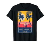 Diseño Retro de Playa para surfistas de Siesta Key Beach Florida Camiseta