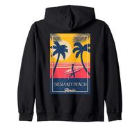 Diseño Retro de Playa para surfistas de Siesta Key Beach Florida Sudadera con Capucha