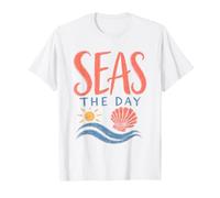 Diseño Retro de Seas The Day, océano, Olas, Conchas Marinas y Playas costeras Camiseta