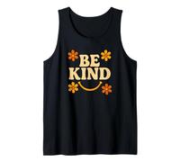 Diseño Retro de Sonrisa Floral de los 70 de Be Kind Camiseta sin Mangas