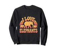 Diseño Retro de Vida Silvestre «I Love Elephants» Sudadera