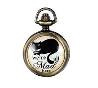 Diseño Retro de We JewelryWe con texto de bolsillo las Mad con camafeo reloj infantil de cuarzo collar con colgante de 77,98 cm (incluye bolsa de regalo) cadena