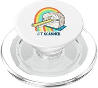 Diseño retro del escáner CT del arco iris PopSockets PopGrip para MagSafe