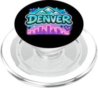 Diseño retro del horizonte de las montañas de Colorado de Denver PopSockets PopGrip para MagSafe