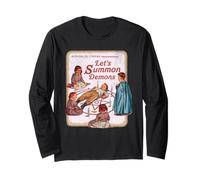 Diseño Retro Divertido de Parodia Let's Summon Demons Manga Larga