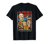 Diseño Retro Horror Zombie Cine Drive-In Monstruos Camiseta gráfica económica, Hombre, Negro, S