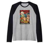 Diseño Retro Horror Zombie Cine Drive-In Monstruos Camiseta Manga Raglan