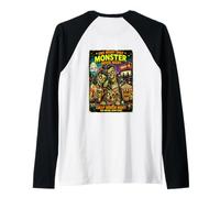 Diseño Retro Horror Zombie Cine Drive-In Monstruos Camiseta Manga Raglan