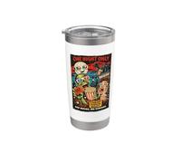 Diseño Retro Horror Zombie Cine Drive-In Monstruos Vaso térmico de acero inoxidable de doble pared
