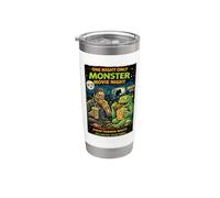 Diseño Retro Horror Zombie Cine Drive-In Monstruos Vaso térmico de acero inoxidable de doble pared