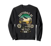 Diseño Retro Hotrod de Scottsdale, Arizona, EE. UU., Estilo Desierto y Puesta de Sol Sudadera