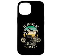 Diseño Retro Hotrod de St Johns, Arizona, EE. UU., Estilo Desierto y Puesta de Sol Carcasa para iPhone 15