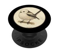 Diseño Retro Shima Enaga Japanese Snow Fairy Bird PopSockets PopGrip Adhesivo