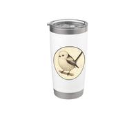 Diseño retro Shima Enaga "Japanese Snow Fairy Bird" Vaso térmico de acero inoxidable de doble pared
