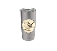 Diseño retro Shima Enaga "Japanese Snow Fairy Bird" Vaso térmico de acero inoxidable de doble pared