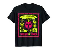 Diseño Retro Threads of Power Neon Nuclear Camiseta