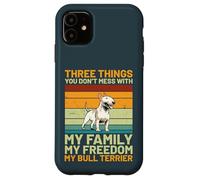 Diseño Retro Vintage de My Family My Freedom My Bull Terrier Carcasa para iPhone 11