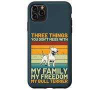 Diseño Retro Vintage de My Family My Freedom My Bull Terrier Carcasa para iPhone 11 Pro MAX