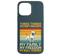 Diseño Retro Vintage de My Family My Freedom My Bull Terrier Carcasa para iPhone 13 Pro MAX