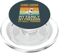 Diseño Retro Vintage de My Family My Freedom My Bull Terrier PopSockets PopGrip para MagSafe