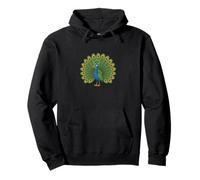 Diseño retro vintage de pavo real, hermoso arte colorido de pájaros Sudadera con Capucha