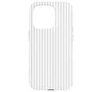 Diseño Retro Vintage de Rayas Grises y Blancas estéticas Carcasa para iPhone 15 Pro